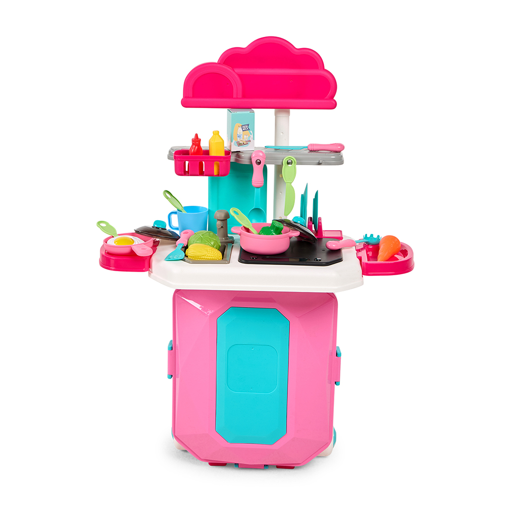 Little Learners Kitchen Set in Large Diamond Box - Pink - 18 Pc Set