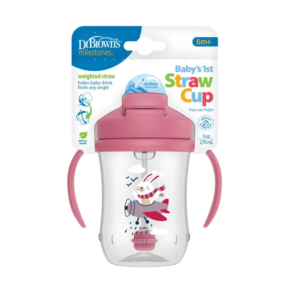 Dr. Brown's - 270 ml Baby's First Straw Cup with Handles - Pink